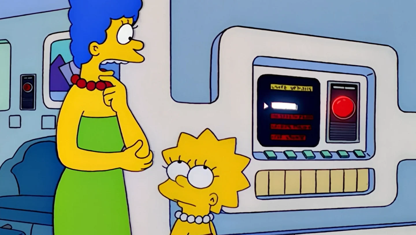 Marge and Lisa beside the Ultrahouse voice interface.