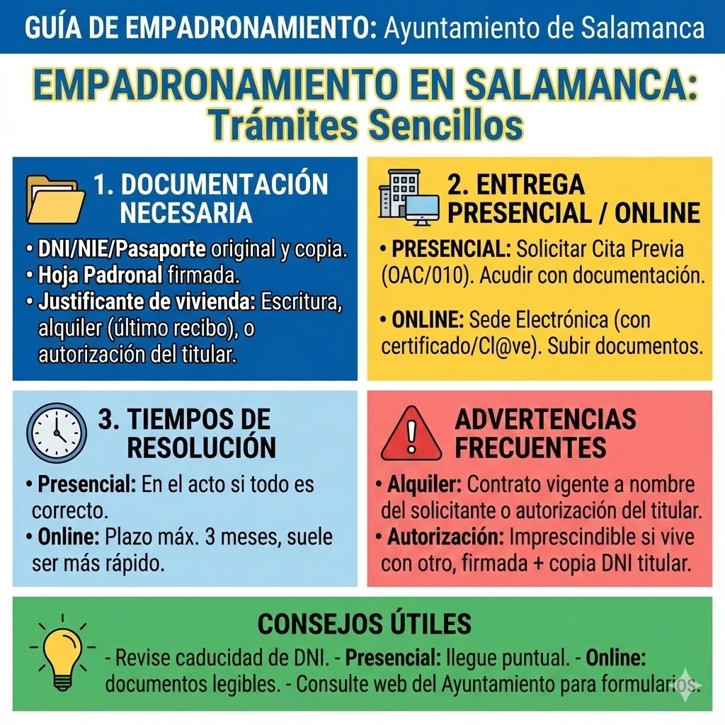 Generated large-print guide to municipal residence registration in Salamanca.