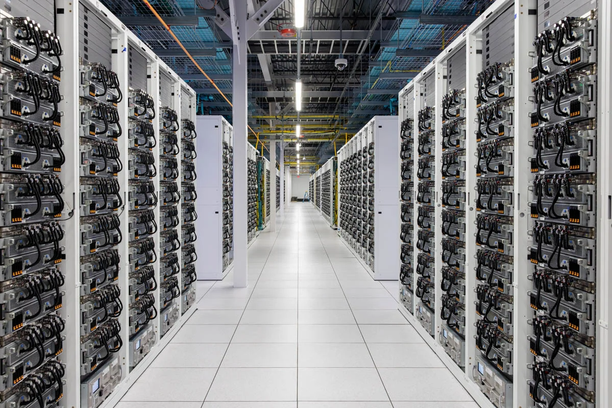 Rows of computing racks accompanying the Colossus stop.